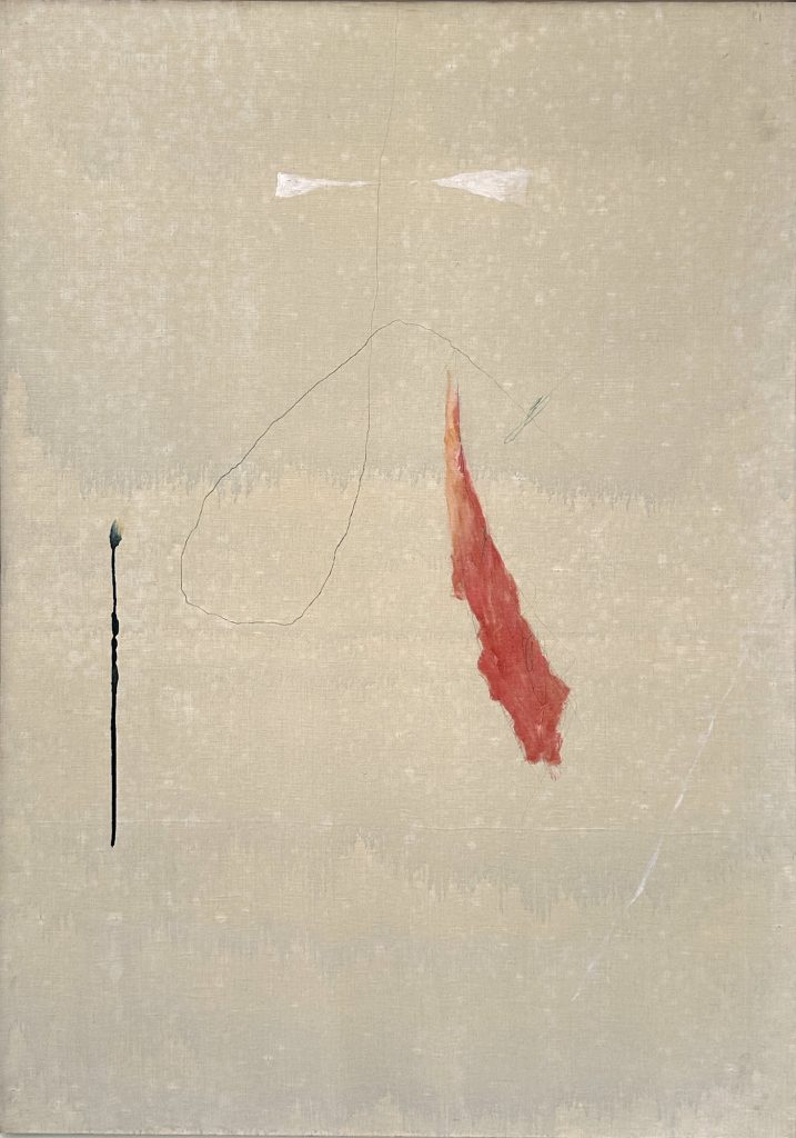 Mario Raciti, Presenze-Assenze, 1974, tecnica mista su tela, cm 100x70