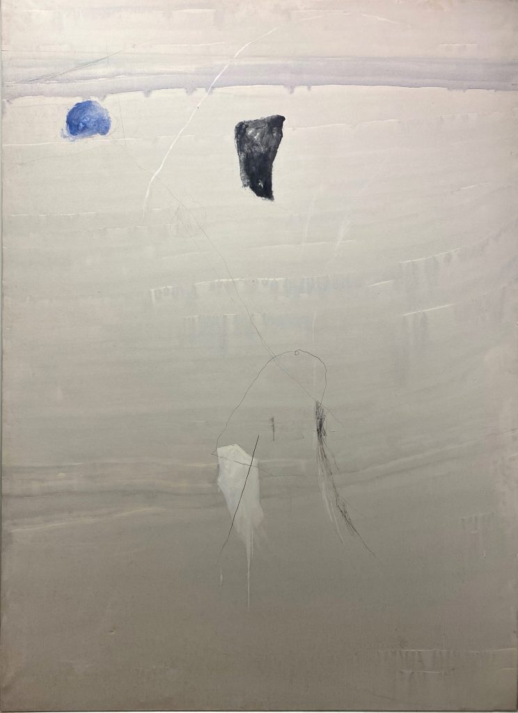 Mario Raciti, Presenze-Assenze, 1975, tecnica mista su tela, cm 180x130